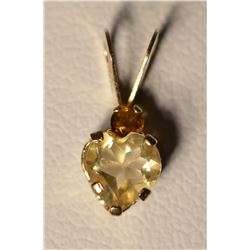 10kt Gold Citrine Pendant
