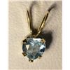 Image 1 : 10K Gold Blue Topaz Heart-shaped Pendant