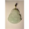 Image 1 : 14K Gold Jade Hand Carved Pendant