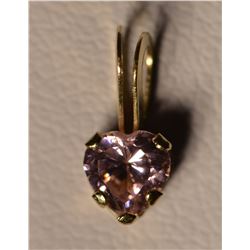 14kt Gold Pink CZ Pendant