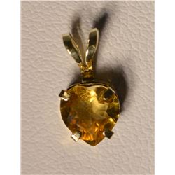 10kt Gold Citrine Pendant