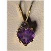 Image 1 : 10K Gold Amethyst & CZ Pendant