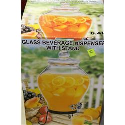 6.4L GLASS BEVERAGE DISPENSER WITH STAND