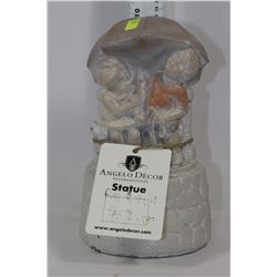 BOY & GIRL UNDER UMBRELLA STATUETTE