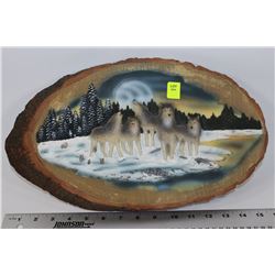 DECORATIVE WOLF PACK WALL PLAQUE