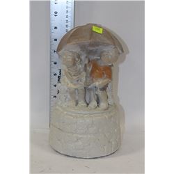 BOY & GIRL W/ UMBRELLA WATER FOUNTAIN SPITTER