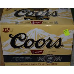 CASE OF 12 COORS BANQUET BEER