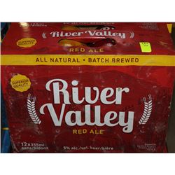CASE OF 12 CANS RIVER VALLEY RED ALE