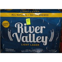 CASE OF 12 CANS RIVER VALLEY LIGHT LAGER