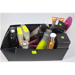 BOX OF SALON BRAND SUNTAN LOTIONS & OILS