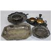 Image 1 : SMALL BOX OF SILVER TRAYS, PLATES AND OBJECTS