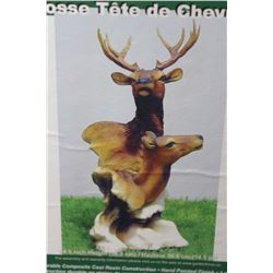 NEW DOUBLE DEER HEAD ORNAMENT