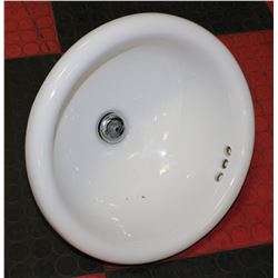 DURAVIT 14" ROUND WHITE DROP IN CHINA BASIN WITH