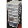 Image 1 : 6-DRAWER PLASTIC STORAGE ON WHEELS FULL