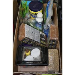 BOX W/ TERRARIUM & AQUARIUM & SUPPLIES
