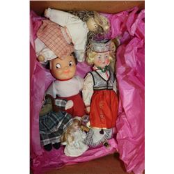 8 PORCELAIN DOLLS - 6 SMALL 4" TO 6" & 2 LARGE