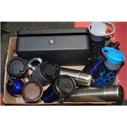 BOX W/ WATER/COFFEE/THERMOS TRAVEL