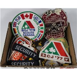 BOX OF COLLECTABLE PATCHES