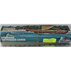 VINTAGE AEKONA HAWAIIAN OUTRIGGER CANOE MODEL