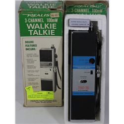 PAIR OF VINTAGE "REALISTIC" 3-CHANNEL 100mW WALKIE
