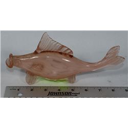 VINTAGE 1950s HANDMADE  ALTAGLASS PINK FISH
