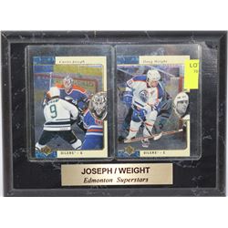 FRAMED HOCKEY CARDS WEIGHT & JOSEPH