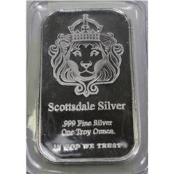 SCOTTSDALE .999 FINE SILVER 1oz BAR