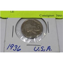 1936 INDIAN HEAD-BUFFALO USA NICKLE