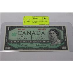 GEM UNC 1967 NO S/N CENTENNIAL ONE DOLLAR NOTE