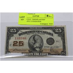 1923 25 CENT "SHINPLASTER" EXCELLENT CONDITION
