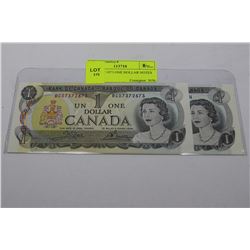 GEM UNC 1973 ONE DOLLAR NOTES X2