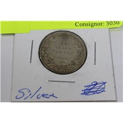 GEORGE V 1919 SILVER 25 CENT