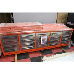 NEW 10ft 20 DRAWER HD WORK BENCH W/ HANGING WALL