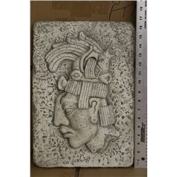 HEAD OF MAYAN KING OUTDOOR WALL PLAQUE