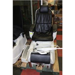 WHITE HOSPITAL GRADE PLASTIC SALON PEDICURE CHAIR
