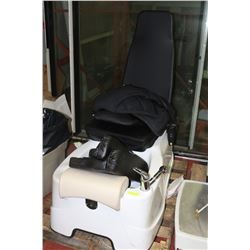 WHITE FIBERGLASS SALON PEDICURE CHAIR