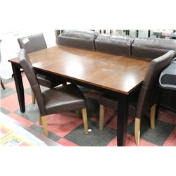 NEW TWO TONE 65 3/4" X 38" TABLE WITH 3 CHAIRS