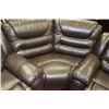 Image 3 : NEW CHOCOLATE BROWN LEATHER RECLINING SECTIONAL