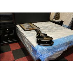 KING SIZE PADDED HEADBOARD BED FRAME