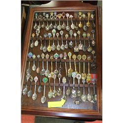 60 SMALL SPOONS WITH GLASS HOLDER