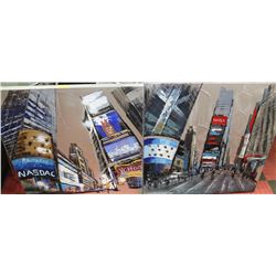 2 OIL PAINTINGS OF TIMES SQUARE, NEW YORK