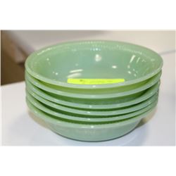 6 FIREKING JADEITE BOWLS