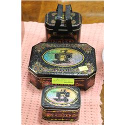 SET OF 3 VINTAGE SINGER SEWING TINS