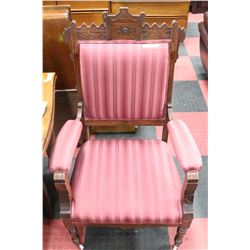 EDUARDIAN CARVED ARMCHAIR