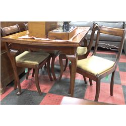 VINTAGE DRAW LEAF TABLE & 4 CHAIRS