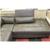 Image 4 : GREY LEATHERETTE CHAISE LOUNGE SECTIONAL