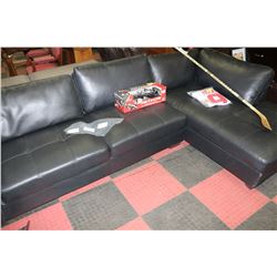 BROWN LEATHETTE CHAISE LOUNGE CHAIR