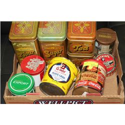 FLAT OF COLLECTOR TINS