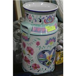 DECORATIVE PORCELAIN MILK CHURN