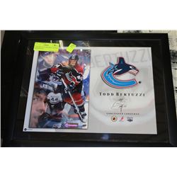 TODD BERTUZZI, FRAMED & SIGNED PHOTOGRAPH